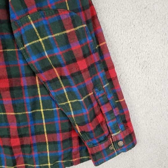 LL Bean Shirt Mens Flannel Button Up Hooded Multicolor Cotton Size XL Pockets - Picture 4 of 10